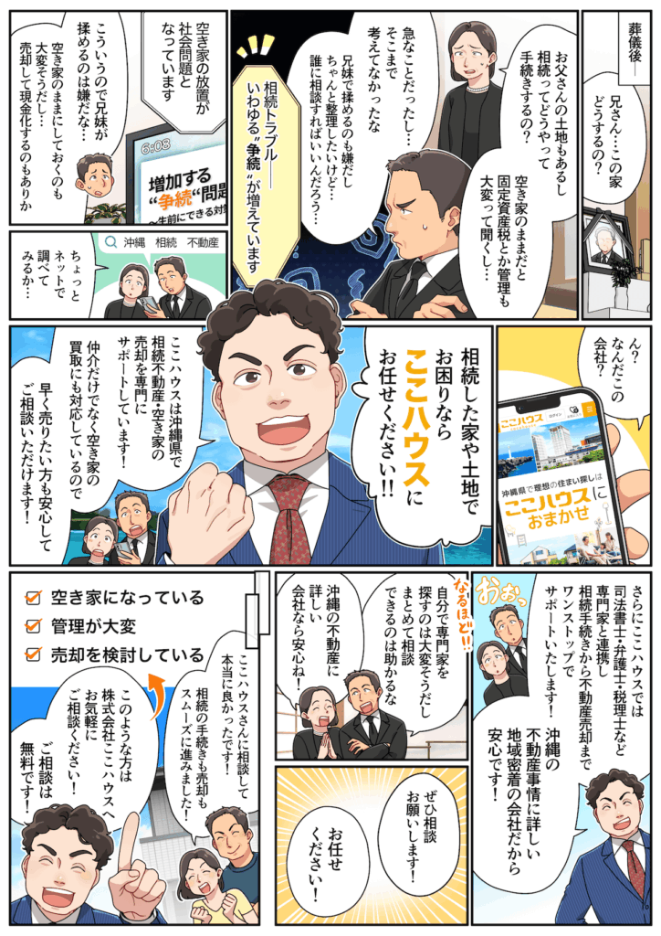 相続した家や土地でお困りの方への漫画